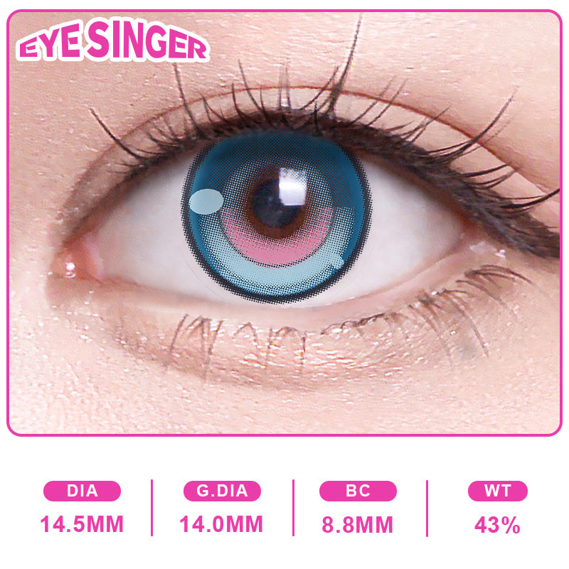 eyesinger genshin lauma blue anime cosplay contact lens on eye