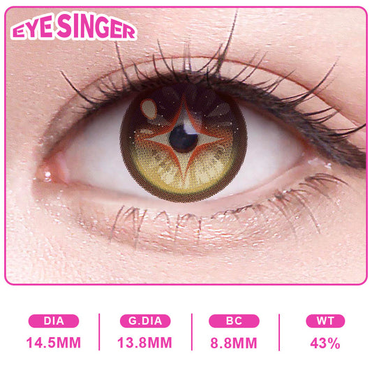 eyesinger wutheringwaves aemeath brown anime cosplay contact lens on eye