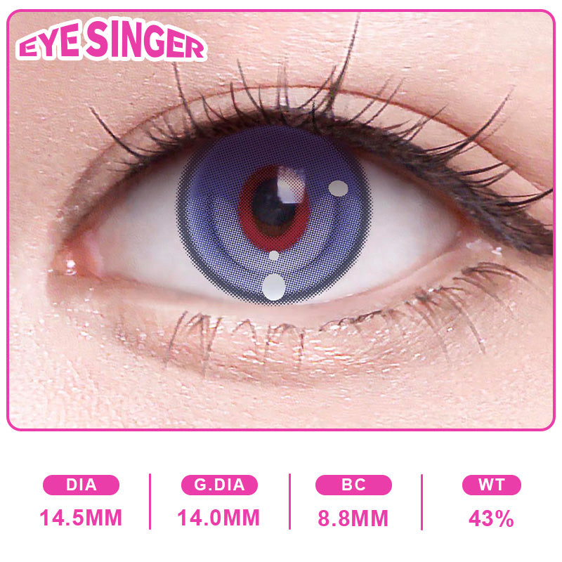 eyesinger genshin illuga blue anime cosplay contact lens on eye