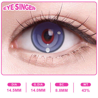 eyesinger genshin illuga blue anime cosplay contact lens on eye
