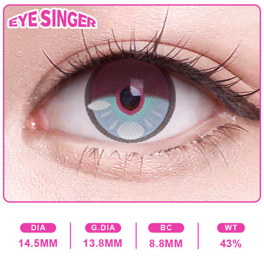 eyesinger honkaistarrail anaxa purple anime cosplay contact lens on eye