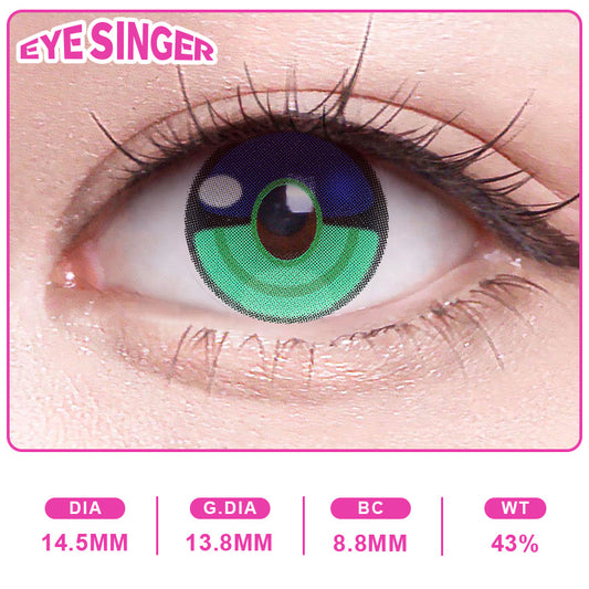 eyesinger genshin venti green anime cosplay contact lens on eye
