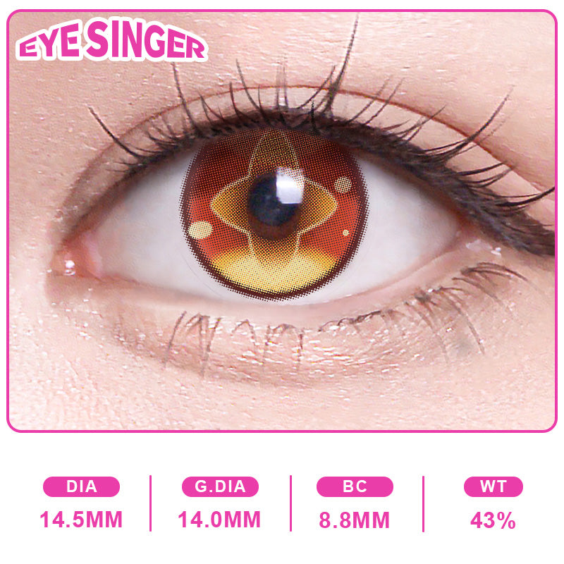 eyesinger genshin alice brown anime cosplay contact lens on eye
