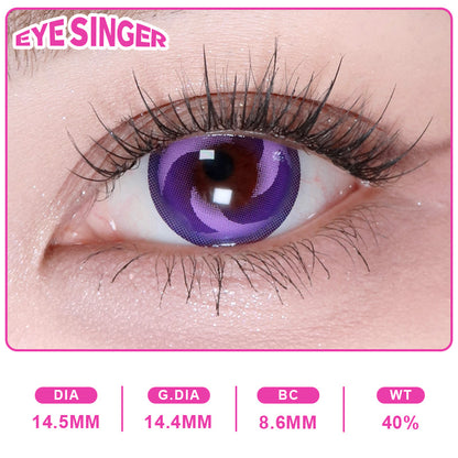 eyesinger genshin Raiden Shogun Kaminari Raimon purple anime cosplay contact lens on eye