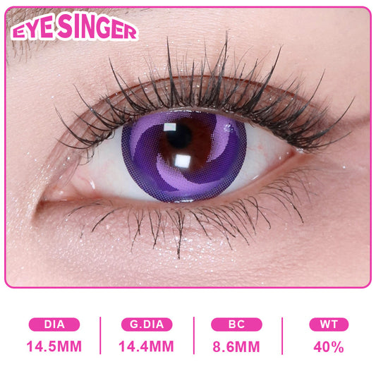 eyesinger genshin Raiden Shogun Kaminari Raimon purple anime cosplay contact lens on eye