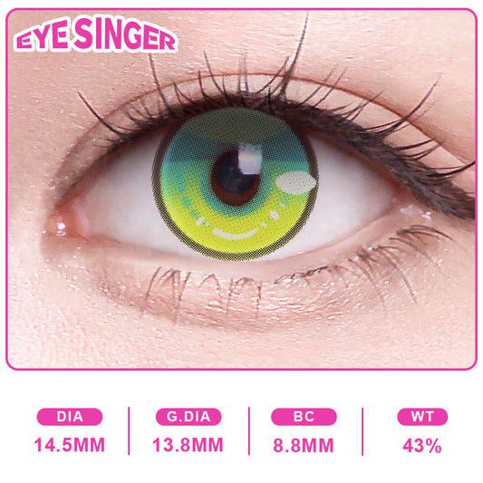 eyesinger honkaistarrail aglaea green anime cosplay contact lens on eye