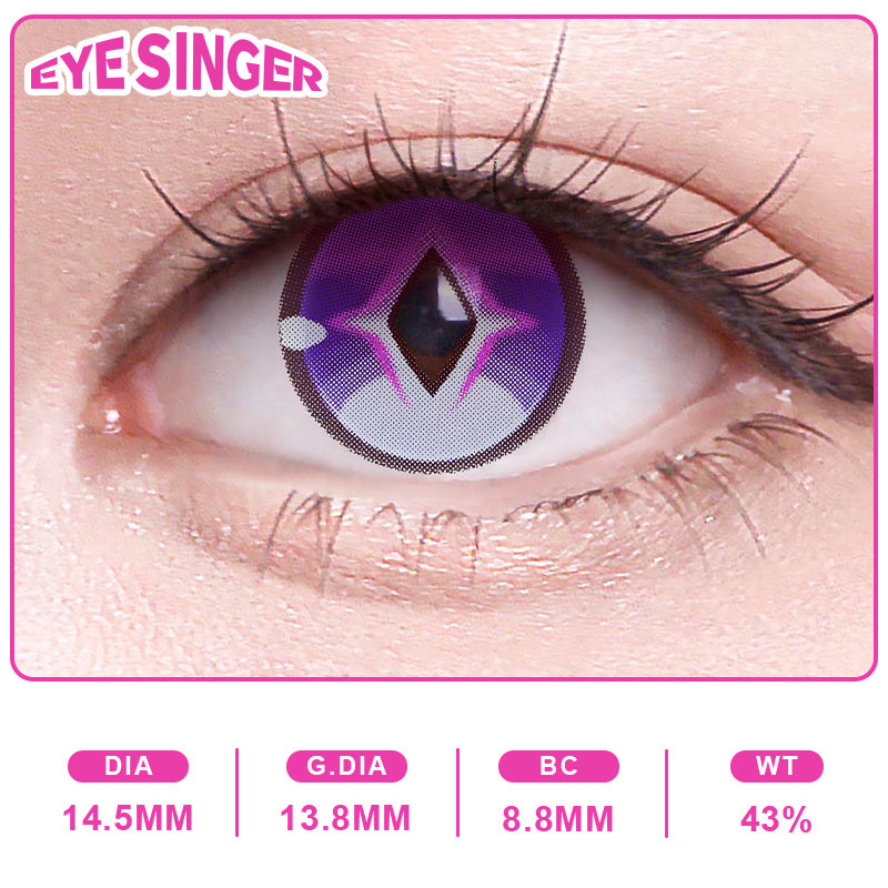 eyesinger honkaistarrail acheron purple anime cosplay contact lens on eye