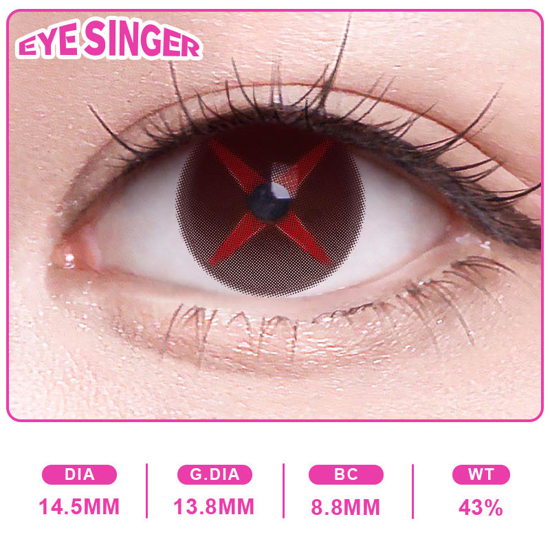 eyesinger genshin arlechino brown anime cosplay contact lens on eye