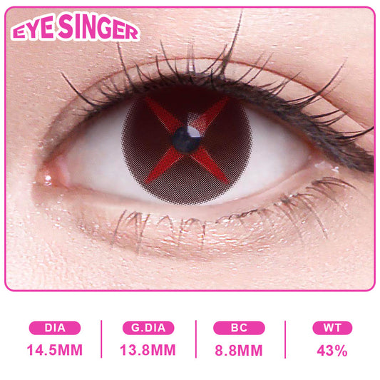 eyesinger genshin arlechino brown anime cosplay contact lens on eye
