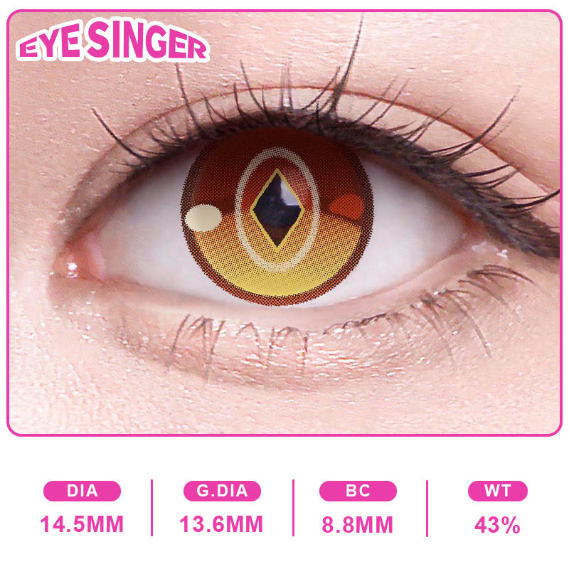 eyesinger genshin zhongli brown anime cosplay contact lens on eye
