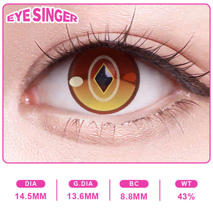 eyesinger genshin zhongli brown anime cosplay contact lens on eye
