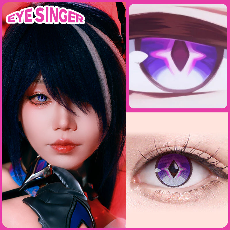 eyesinger honkai starrail acheron purple anime cosplay contact lens cosplayer