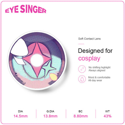 eyesinger zneless zone zero aria blue anime cosplay contact lens features