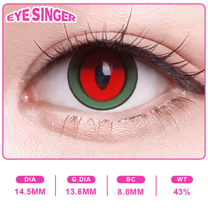 eyesinger arknights chongyue green anime cosplay contact lens on eye