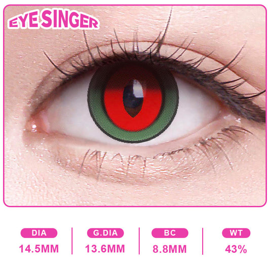 eyesinger arknights chongyue green anime cosplay contact lens on eye