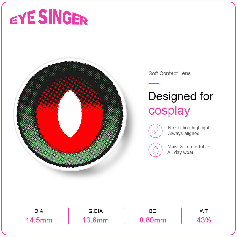eyesinger arknights chongyue green anime cosplay contact lens features
