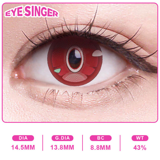 eyesinger zenless zone zero cissia pink anime cosplay contact lens on eye