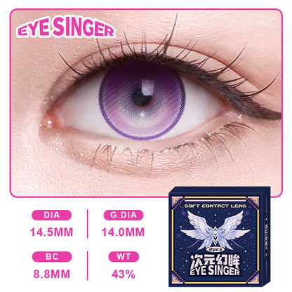 eyesinger genshin columbina purple anime cosplay contact lens on eye