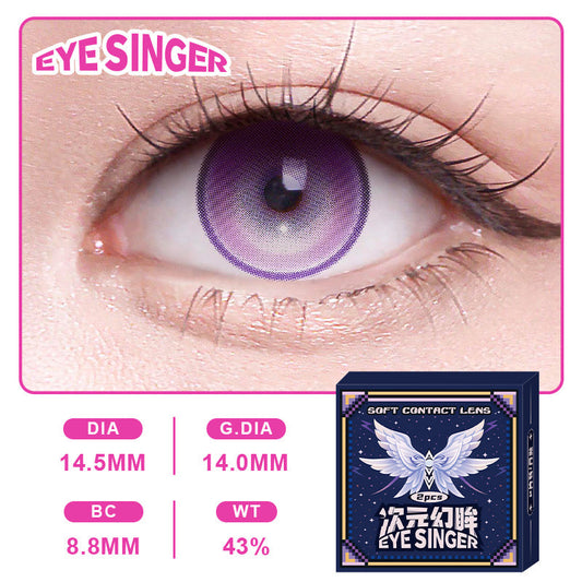 eyesinger genshin columbina purple anime cosplay contact lens on eye