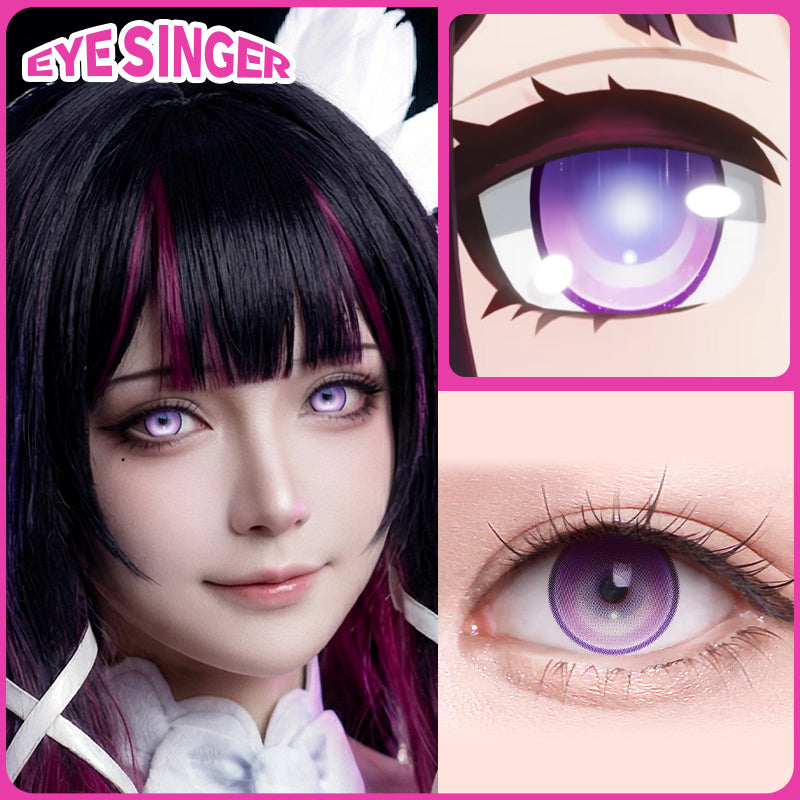 eyesinger genshin columbina purple anime cosplay contact lens cosplayer