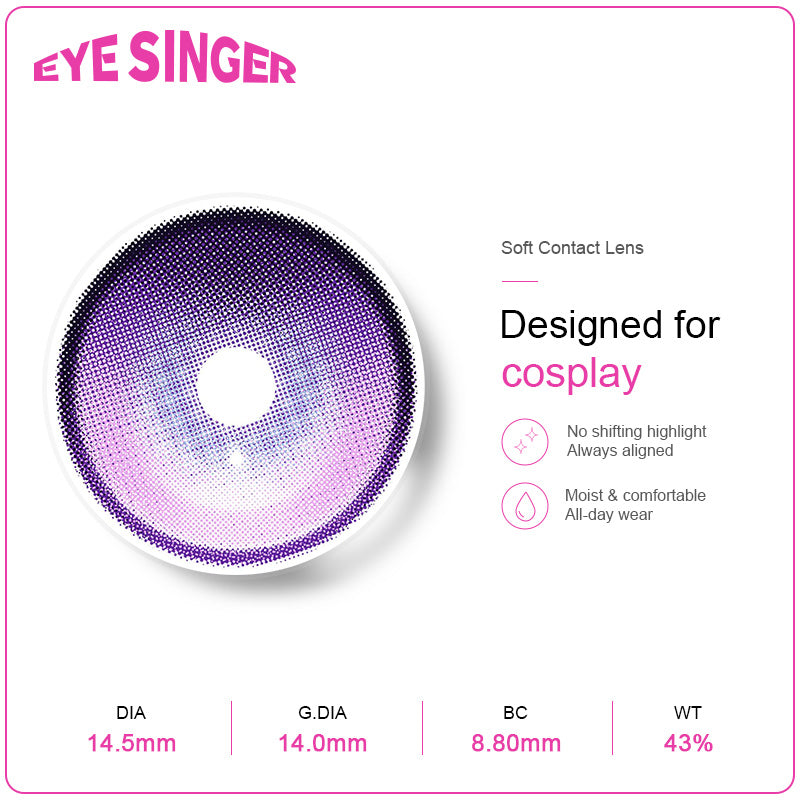 eyesinger genshin columbina purple anime cosplay contact lens features