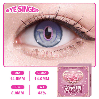 eyesinger honkai impact 3rd elysia blue anime cosplay contact lens on eye