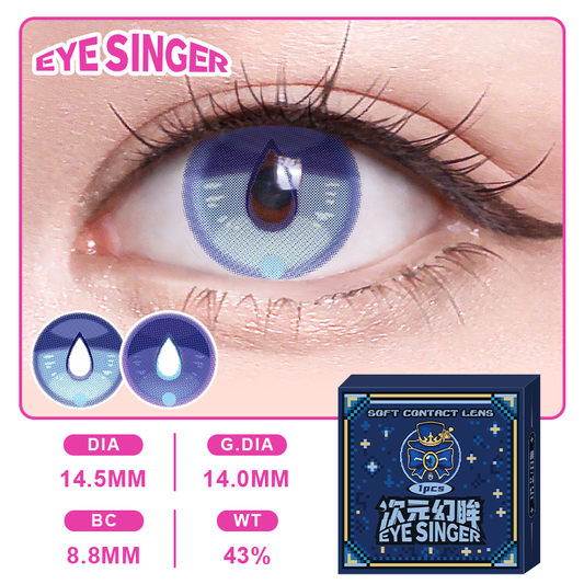 eyesinger genshin furina blue anime cosplay contact lens on eye