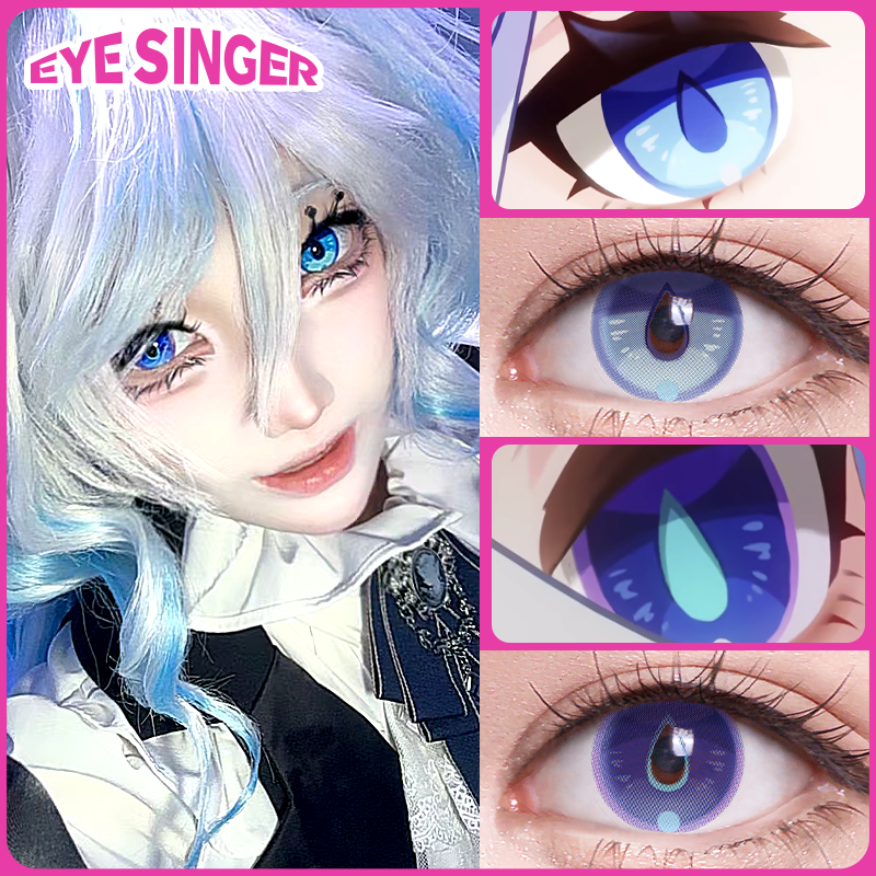 eyesinger genshin furina blue anime cosplay contact lens cosplayer