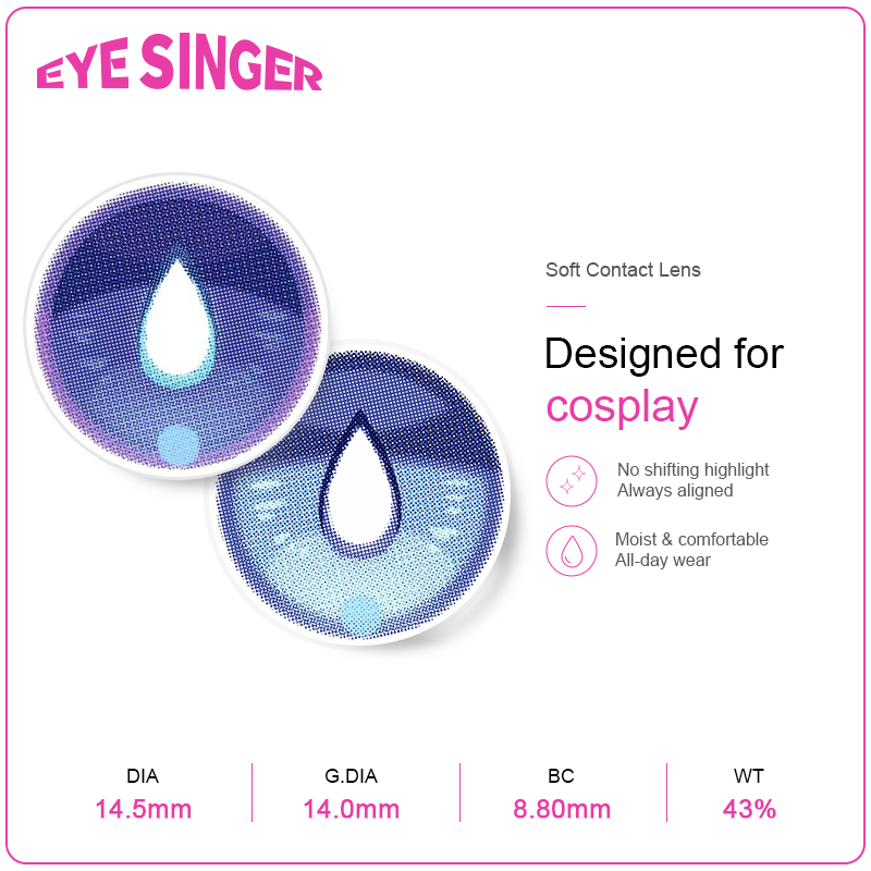 eyesinger genshin furina blue anime cosplay contact lens features