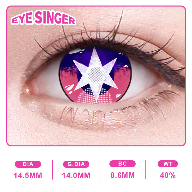 eyesinger oshinoko hoshinoai pink anime cosplay contact lens on eye