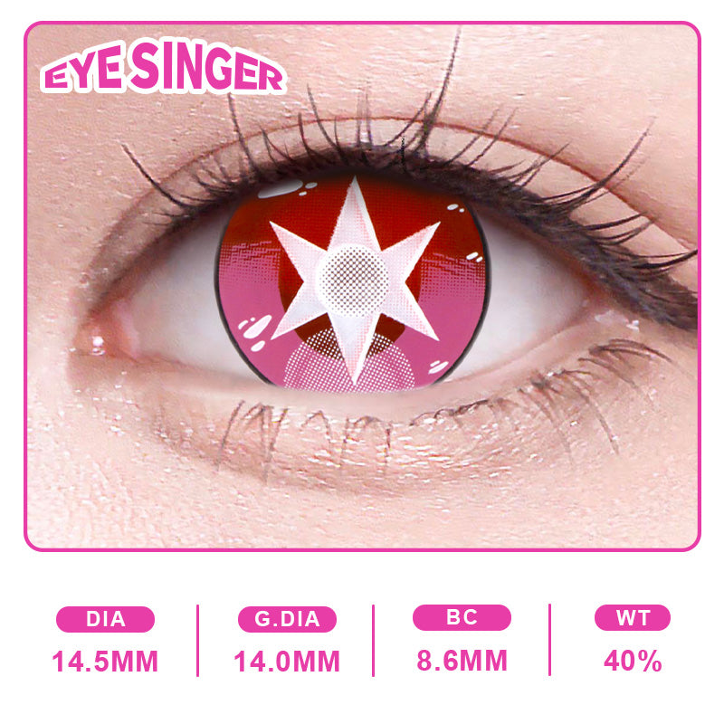 eyesinger oshinoko hoshinoruby pink anime cosplay contact lens on eye