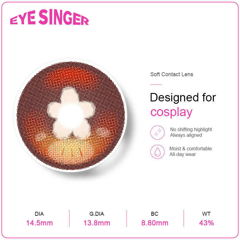 eyesinger genshin hutao brown anime cosplay contact lens features