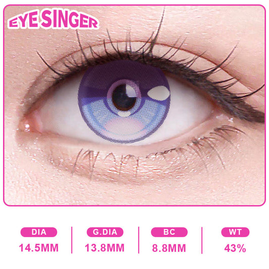 eyesinger honkaistarrail hysilens purple anime cosplay contact lens on eye