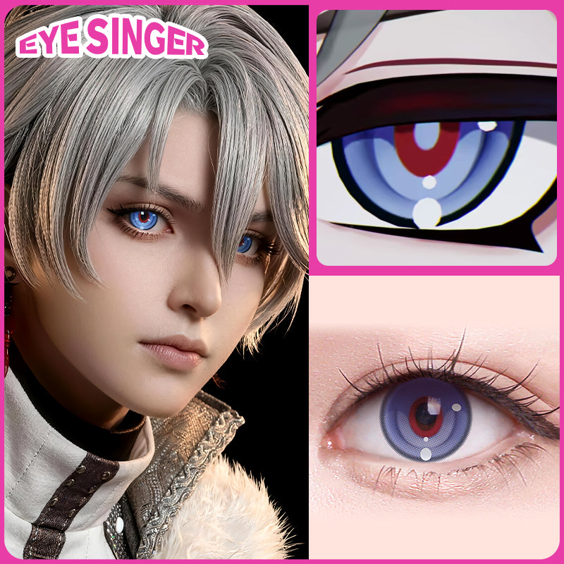 eyesinger genshin impact illuga blue anime cosplay contact lens cosplayer