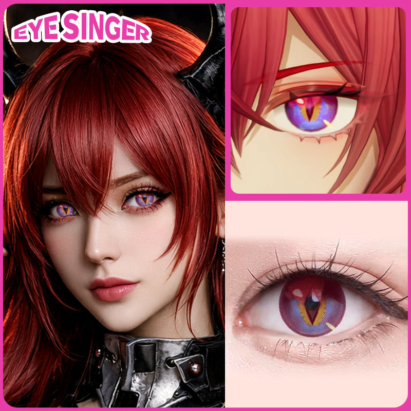 eyesinger arknights endfield laevatain purple anime cosplay contact lens cosplayer
