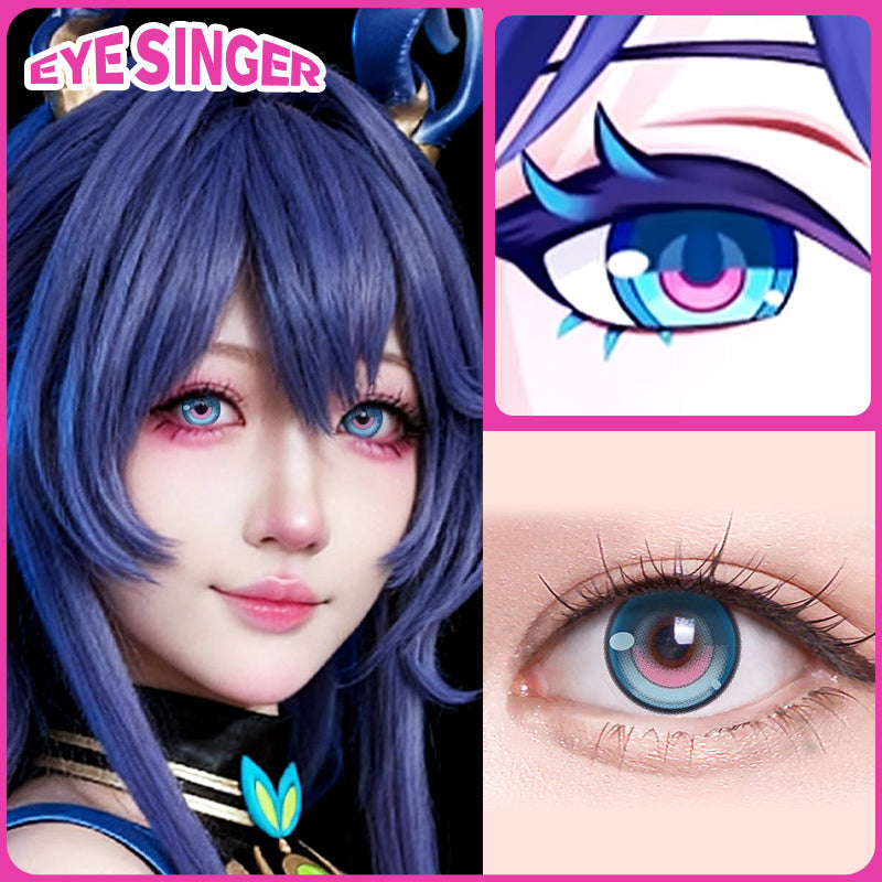 eyesinger genshin lauma blue anime cosplay contact lens cosplayer