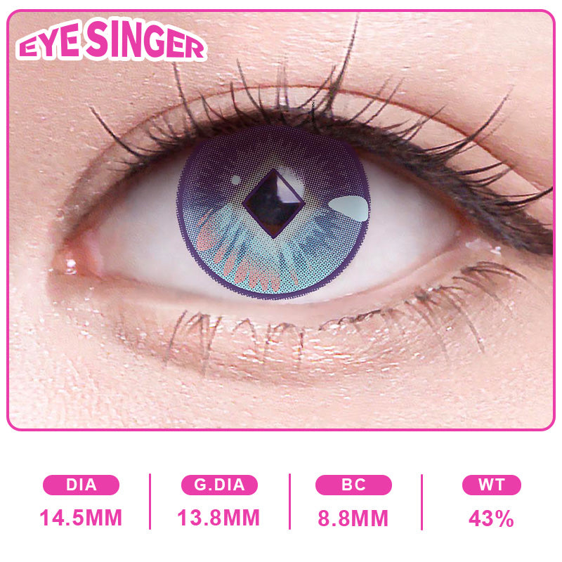 eyesinger arknights ling blue anime cosplay contact lens on eye