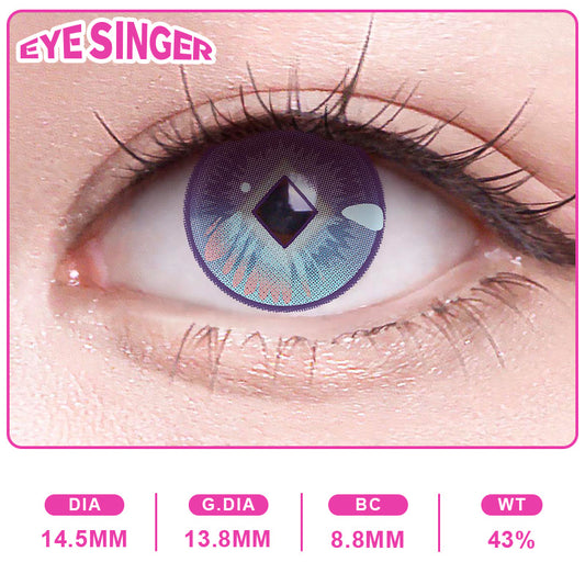 eyesinger arknights ling blue anime cosplay contact lens on eye