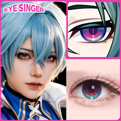 eyesinger genshin impact lohen blue anime cosplay contact lens cosplayer