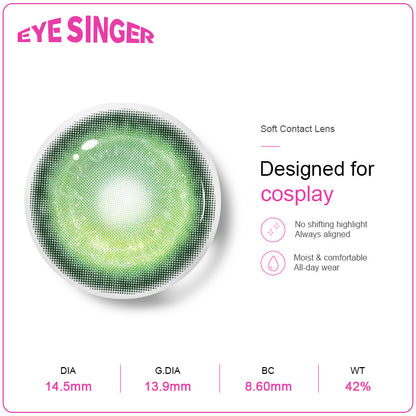 eyesinger nebula green anime cosplay contact lens features