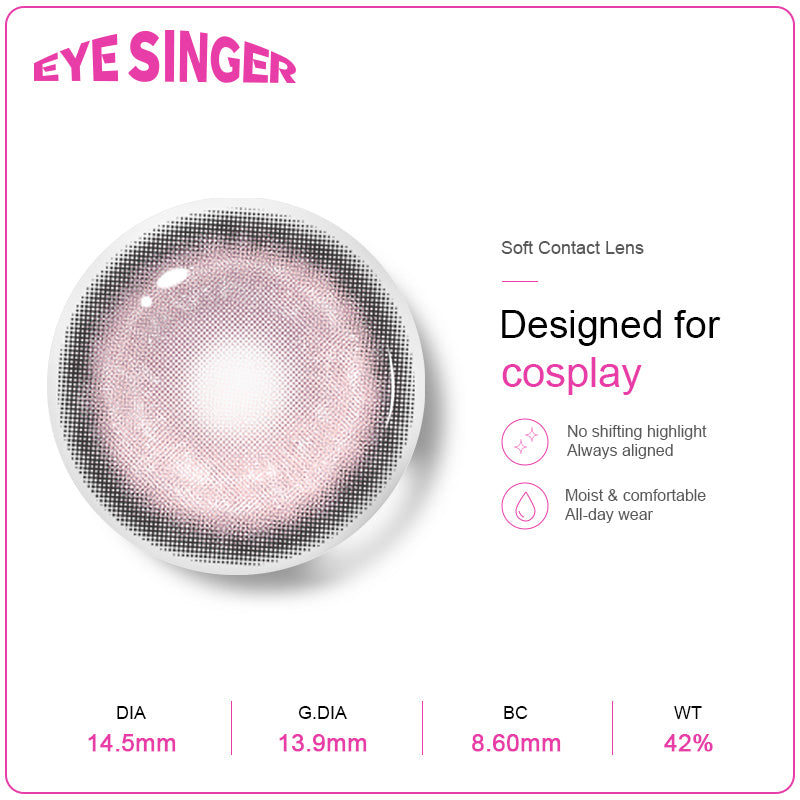 eyesinger nebula pink anime cosplay contact lens features