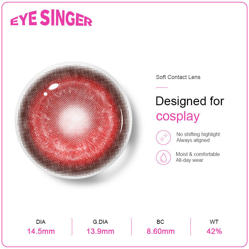 eyesinger nebula red anime cosplay contact lens features