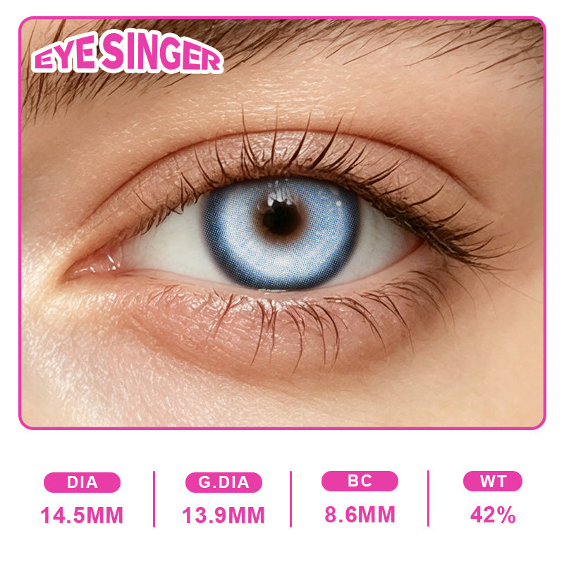 eyesinger nebula blue anime cosplay contact lens on eye