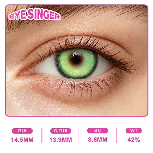eyesinger nebula green anime cosplay contact lens on eye