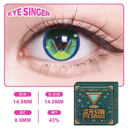 eyesinger genshin nefer green anime cosplay contact lens on eye