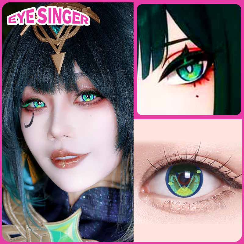 eyesinger genshin nefer green anime cosplay contact lens cosplayer