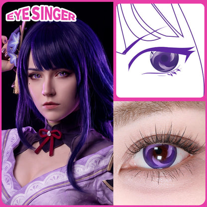 eyesinger genshin raiden shogun purple anime cosplay contact lens  cosplay