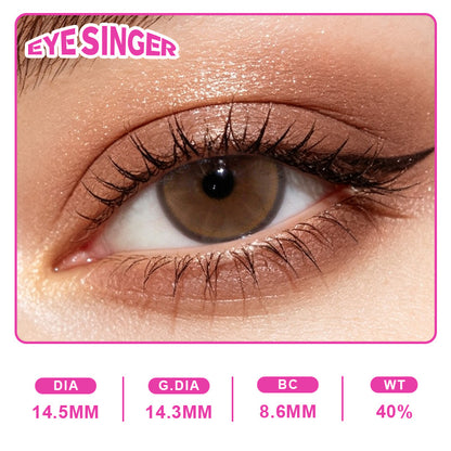 eyesinger sunset amber brown anime cosplay contact lens on eye