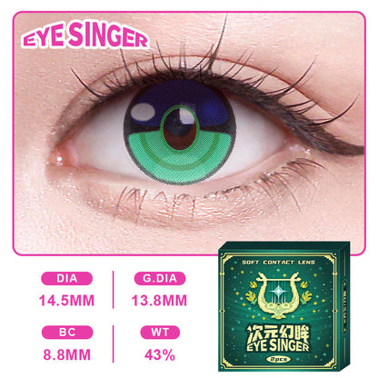 eyesinger genshin venti green anime cosplay contact lens on eye