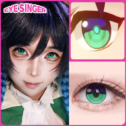 eyesinger genshin venti green anime cosplay contact lens cosplayer